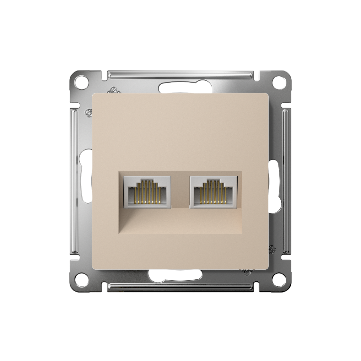 ATLASDESIGN РОЗЕТКА двойная компьютерная RJ45+RJ45, кат.5E, механизм, ПЕСОЧНЫЙ Systeme Electric ATN001285