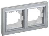 BRITE Рамка 2 поста IP44 РУ-2-БрА-44 алюминий IEK BR-M22-44-K47
