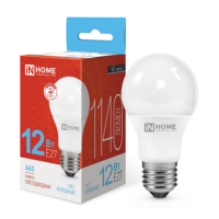 Лампа светодиодная LED-A60-VC 12Вт 230В Е27 6500К 1140Лм IN HOME IN-HOME 4690612020259