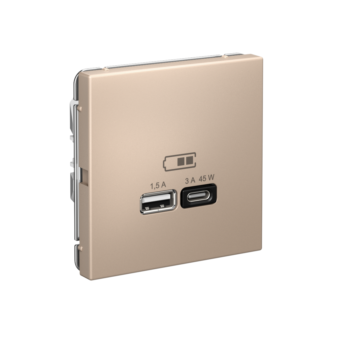 ARTGALLERY USB розетка A + тип-C 45Вт высокоскор.заряд. QC, PD, механизм, песочный Systeme Electric GAL001229