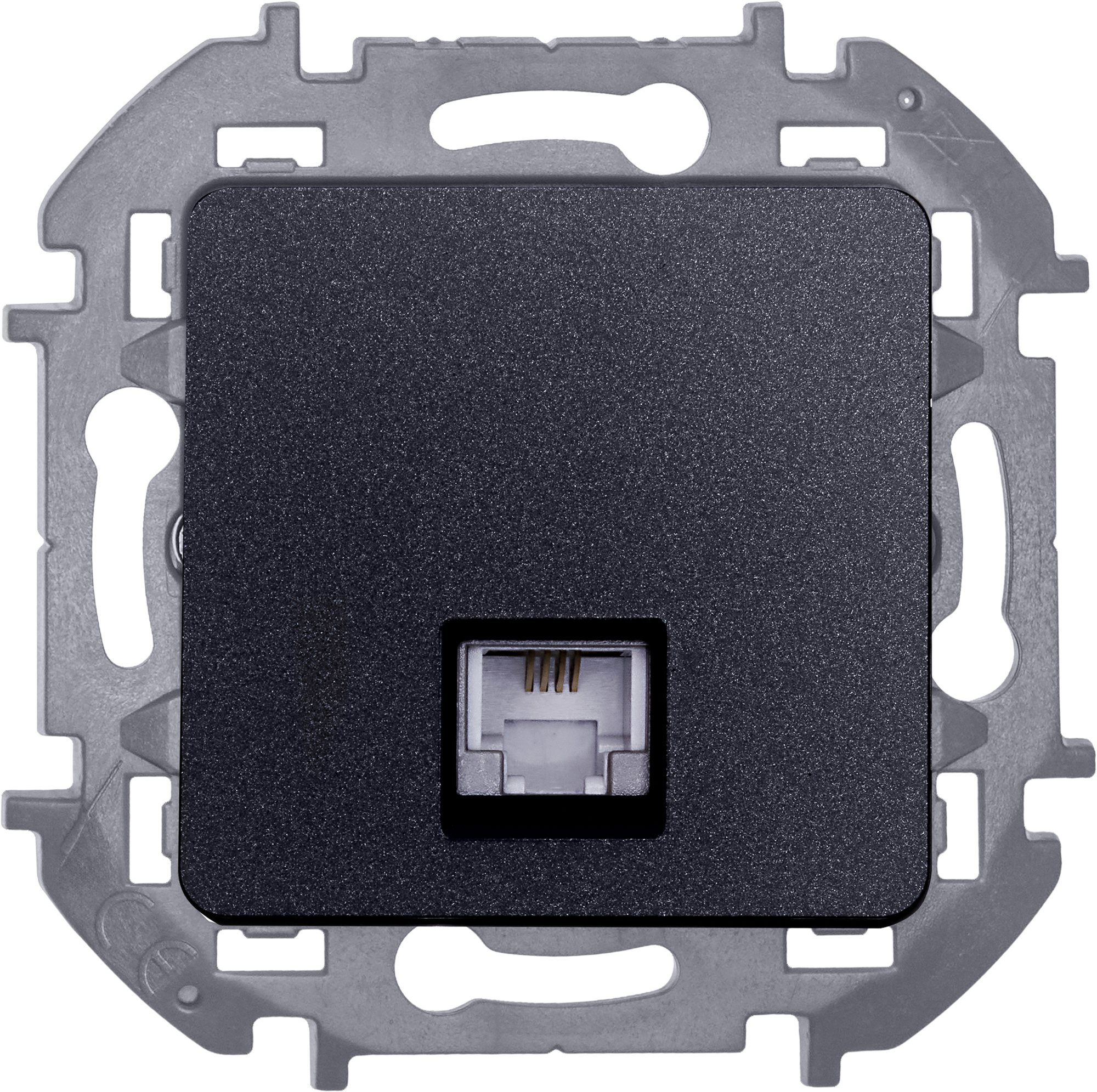Розетка телефонная RJ11 антрацит INSPIRIA IEK 673823
