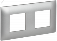 SKANDY Рамка 2-местная SK-F02S серебряный IEK SK-M22-K23