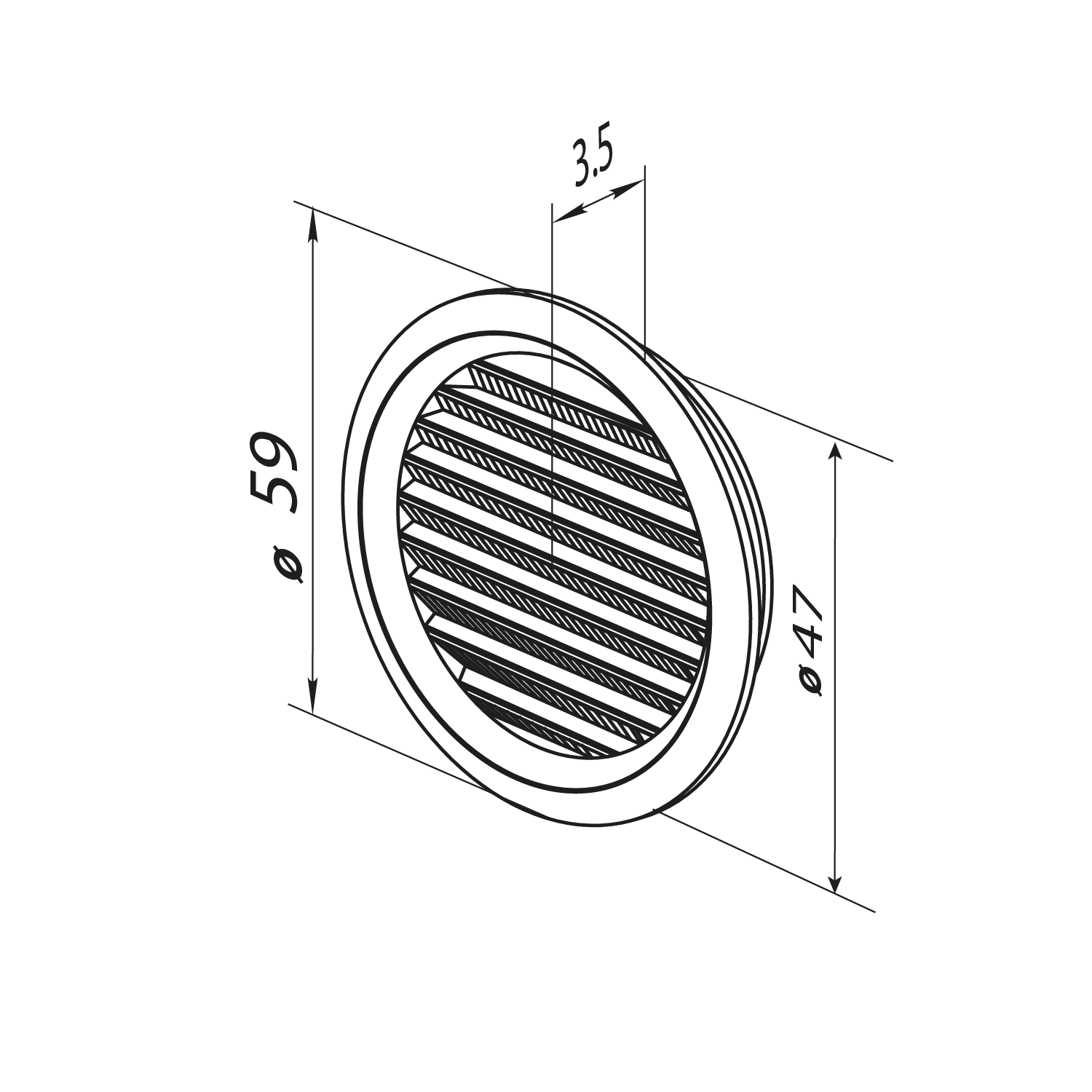 Решетка вентиляционная вытяжная  50/4 w/n ZERNBERG 10243991 00-024399  