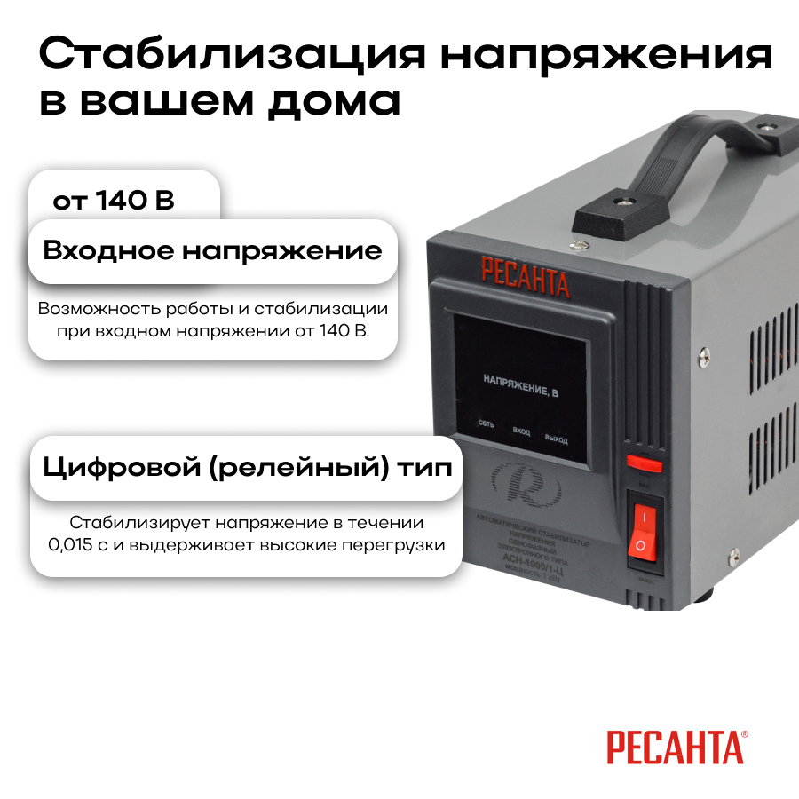 Стабилизатор АСН-1000/1-Ц Ресанта 63/6/2