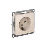 Розетка ATLASDESIGN с заземлением 16А механизм бежевый Systeme Electric ATN000243