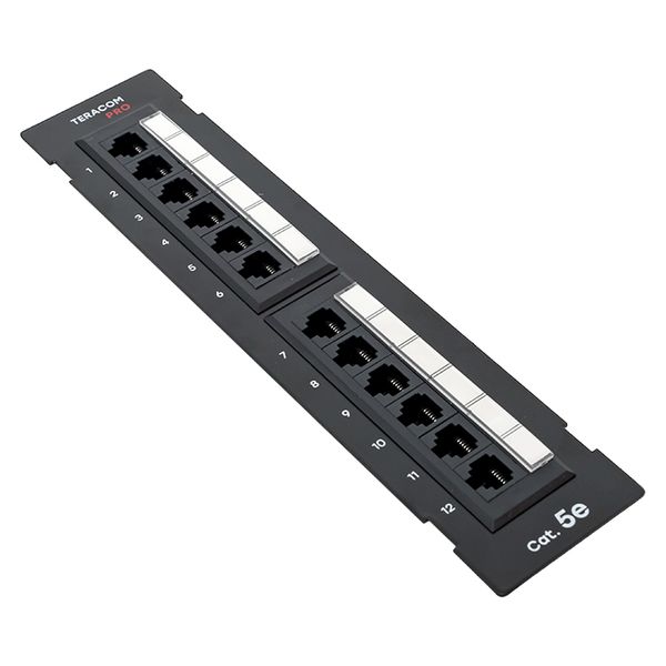 Патч-панель настенная TERACOM PRO Cat.5E неэкранированная UTP 12 портов RJ-45 Dual IDC EKF TRP-WPP-5EUTP-12