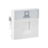 Розетка RJ45, категории 5e (ширина 2 модуля) EKF E2MK015E-135-10