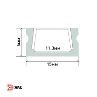 Комплект с накладным анодированным профилем CAB262 16х6мм, 2 м (5/80/2560) ЭРА Б0039463