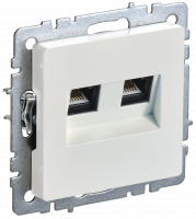 BRITE Розетка компьютерная двойная кат.5E RJ45 РК10-2-БрЖ жемчуг IEK BR-K20-1-K36
