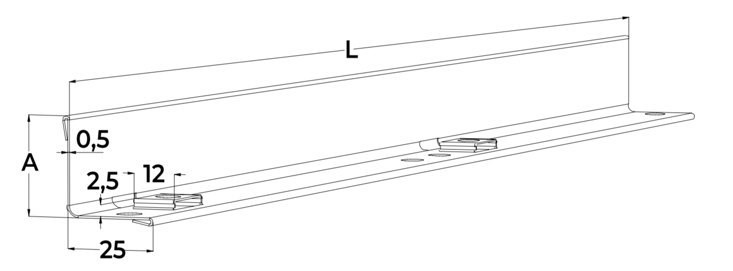 Разделяющий профиль, 2 м CT-AP-35 L=2000 PG MEKA 1470588