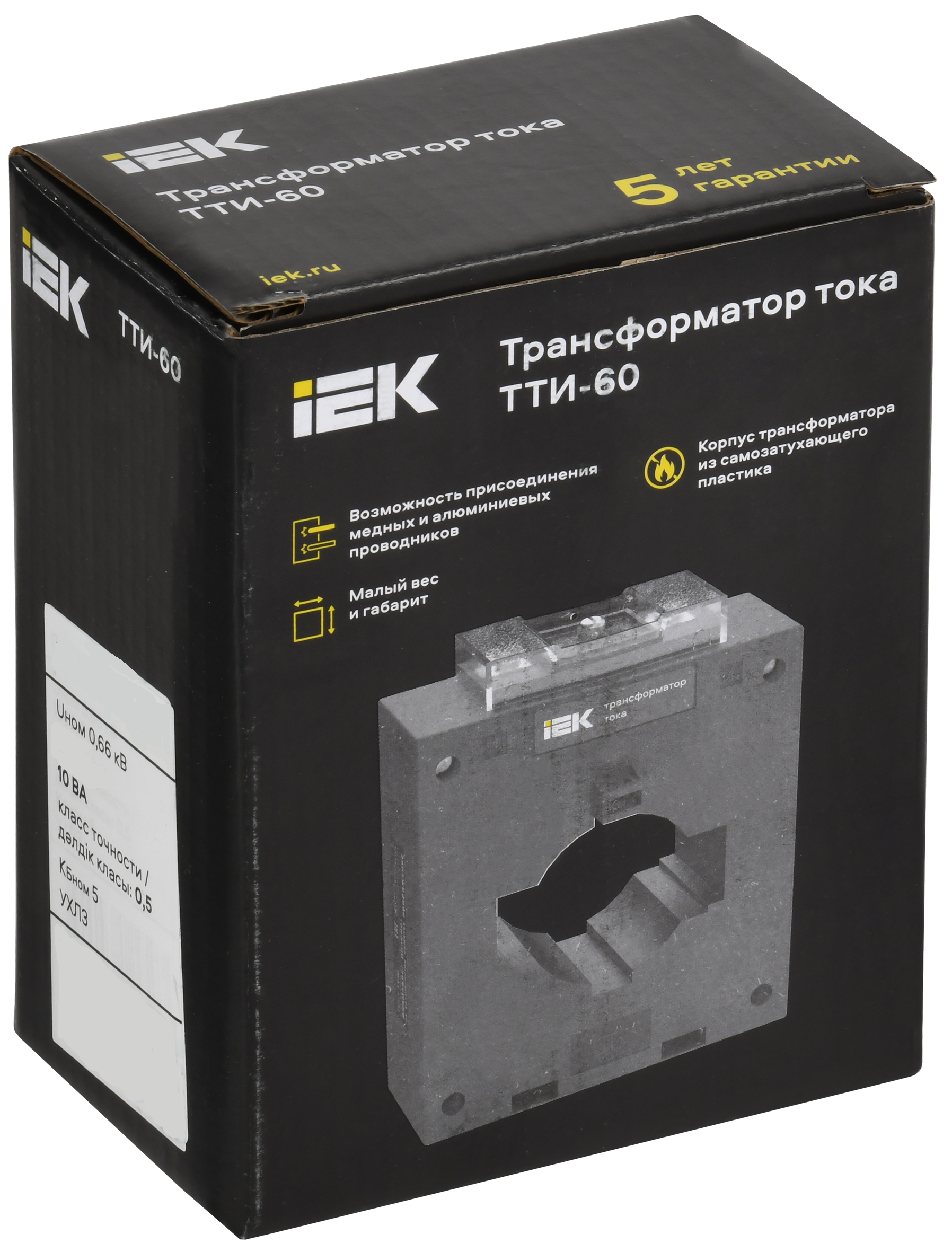 Трансформатор тока ТТИ-60 1000/5А 10ВА класс 0,5S МПИ08 IEK ITT40-3-10-1000-08