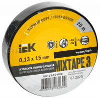 Изолента ПВХ черная 15мм 20м IEK UIZ-13-10-K02