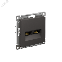 ATLASDESIGN РОЗЕТКА двойная компьютерная RJ45+RJ45, кат.5Е, механизм, БАЗАЛЬТ Systeme Electric ATN001485