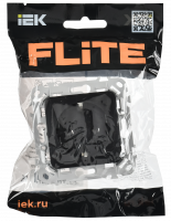 FLITE Розетка с заземлением без защитных шторок безвинтовое крепление 16А РС11-1-ФлЧ черный IEK FI-R11-16-1-K02