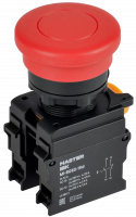 Кнопка Грибок с фиксац. d=22мм 1NO+1NC красная MASTER IEK MI-BG60-11M-3-21-K04