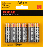 Батарейка LR6-4+2BL XTRALIFE Alkaline KODAK Б0064204