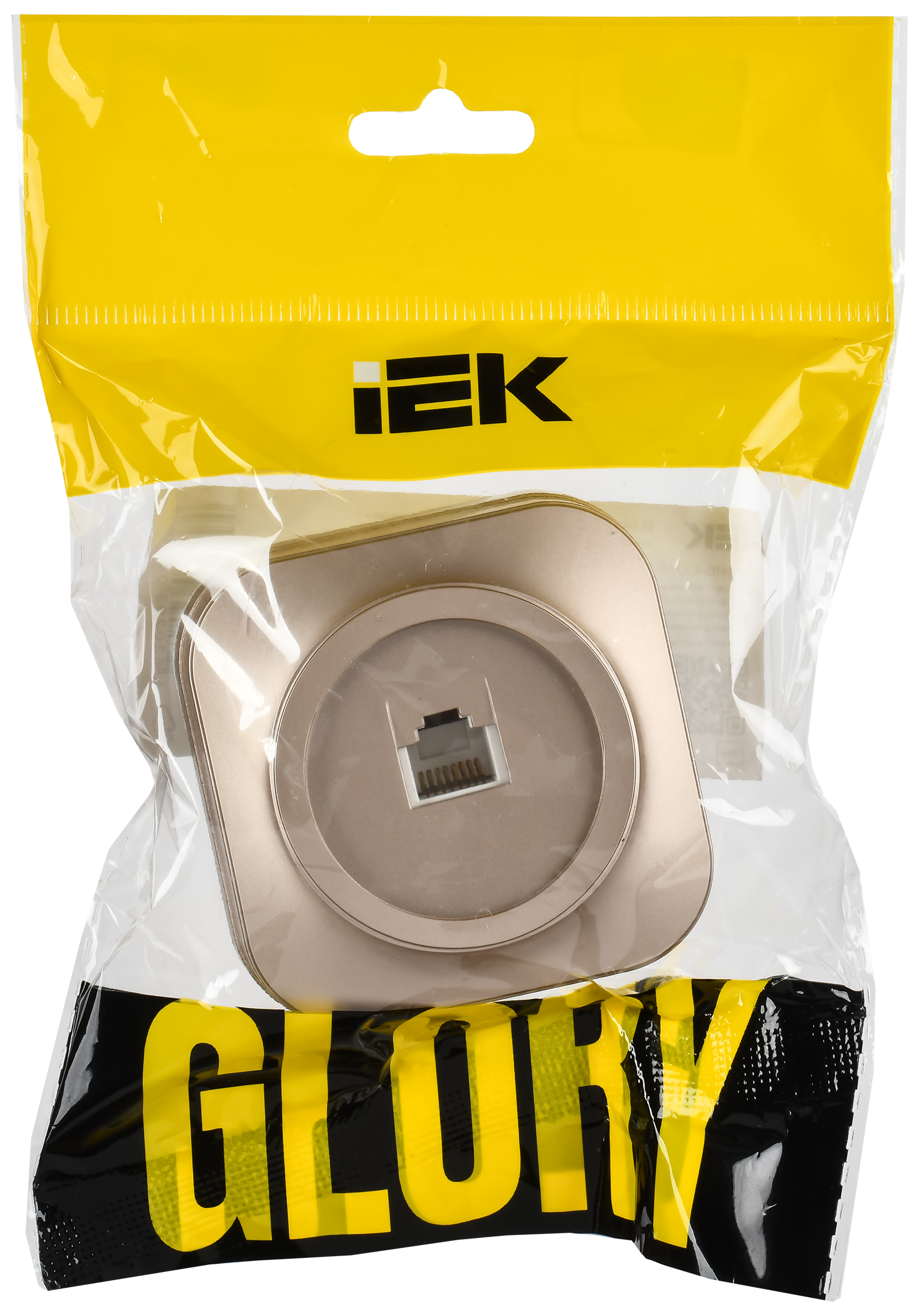 GLORY Розетка для открытой установки компьютерная RJ45 кат.5E РК10-ХШм шампань матовый IEK EKH10-K37M