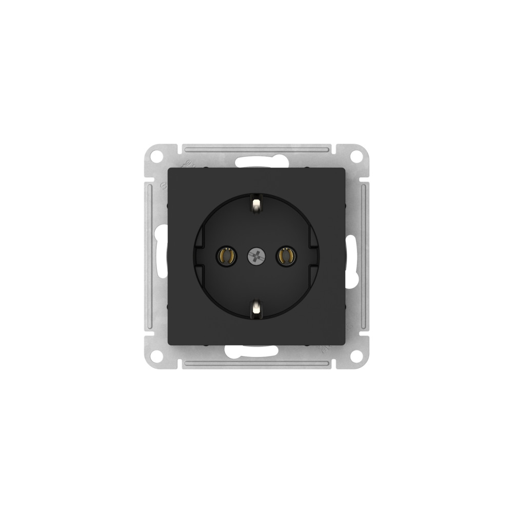 ATLASDESIGN РОЗЕТКА с заземлением, 16А, быстрозажимные клеммы, КАРБОН Systeme Electric ATN001043S