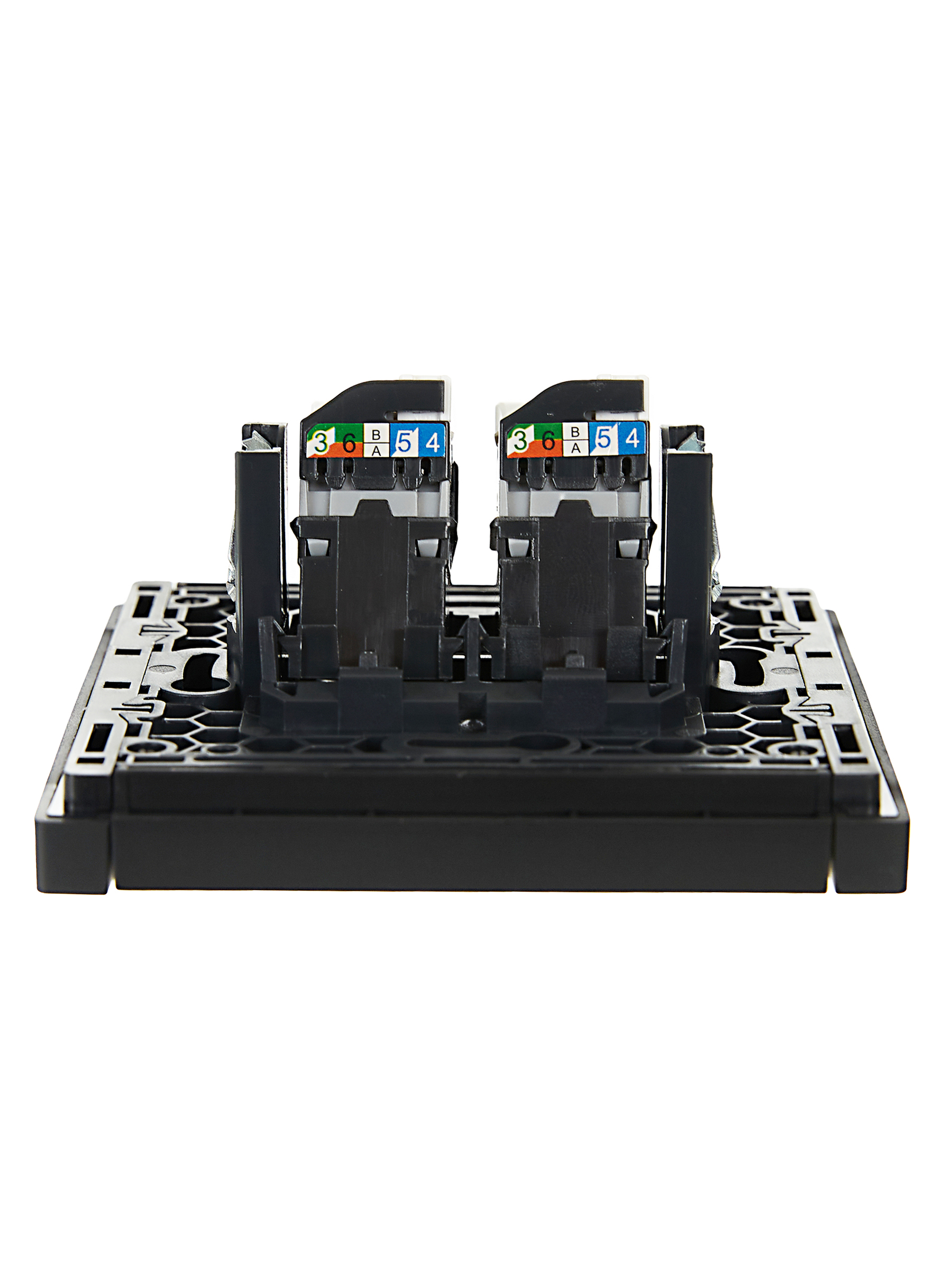 FORTE&PIANO Розетка компьютерная двойная RJ45 кат.5E FP133 черный IEK FP-K20-1-K02