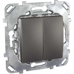 UNICA Выключатель двухклавишный в рамку графит сх.5 Schneider Electric MGU5.211.12ZD