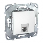 UNICA Розетка телефонная 1хRJ11 в рамку белая 4 контакта Schneider Electric MGU5.492.18ZD