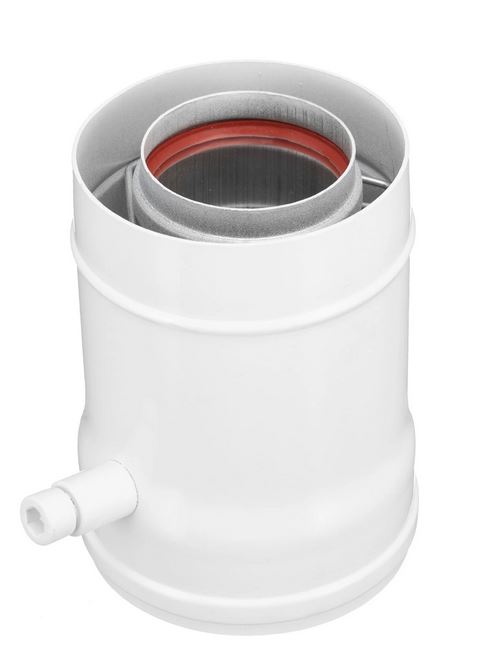 Адаптер коаксиальный d 60/100 мм L 150 мм вертикальный с фланцем и конденсатоотводом УТДК 01.01.026.000-01