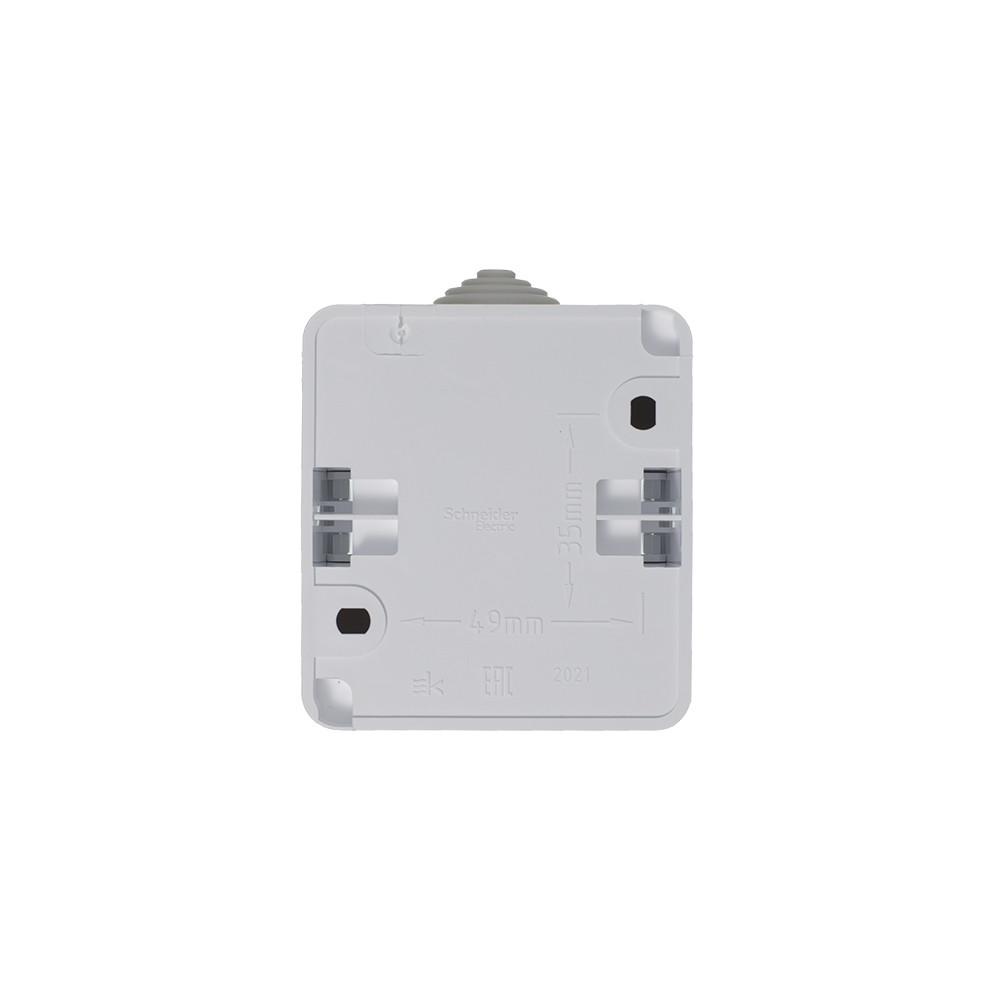 ЭТЮД Розетка наружная с заземлением со шторками IP44 белая Systeme Electric PA16-044B