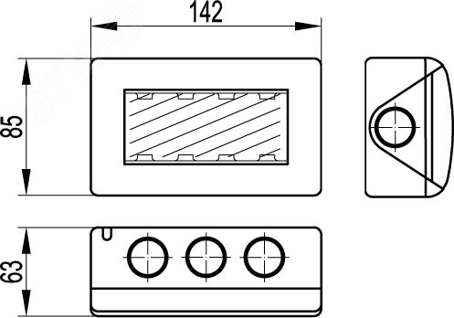 VIVA Коробка модульная настенная для электроустановочных изделий IP55 4 модуля DKC 54755