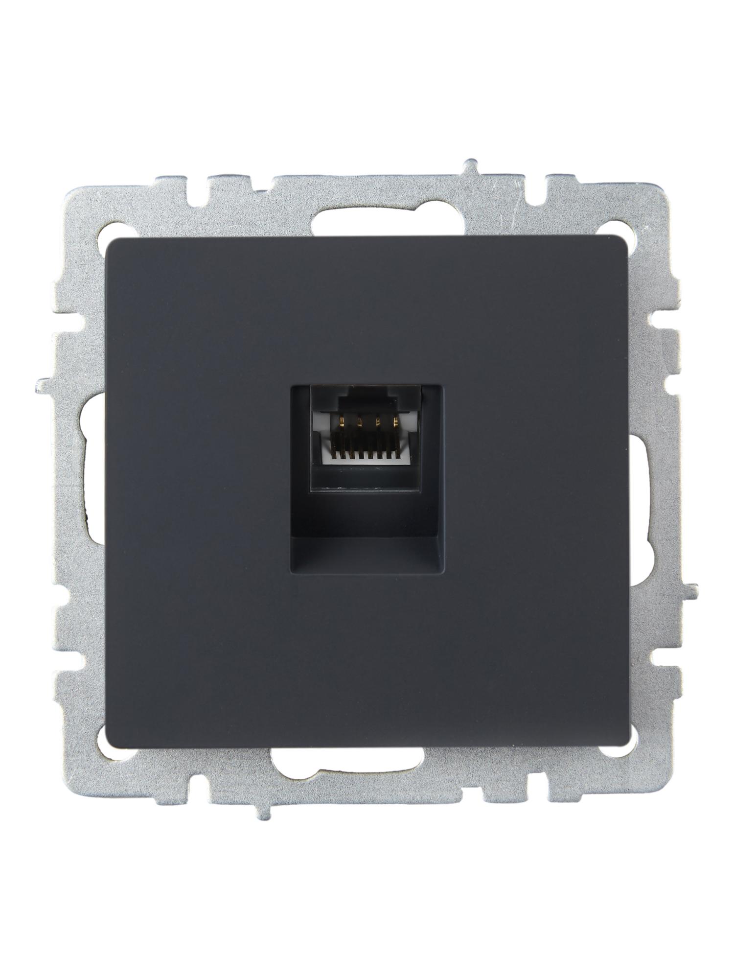 BRITE Розетка компьютерная RJ45 кат.5E РК10-БрГ графит IEK BR-K10-1-K53