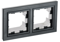 BRITE Рамка 2 поста IP44 РУ-2-БрЧ-44 черный IEK BR-M22-44-K02