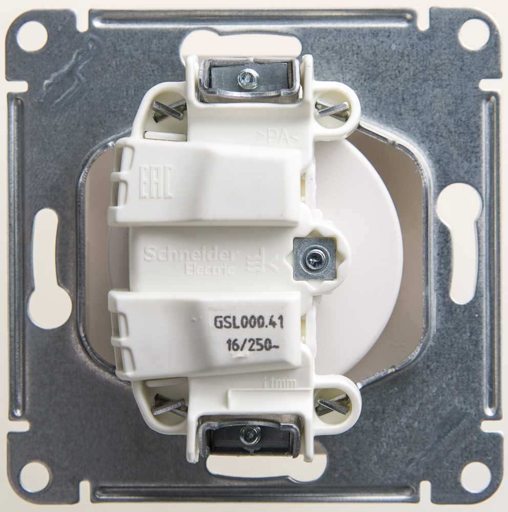 GLOSSA Розетка без заземления перламутр в рамку Systeme Electric GSL000641