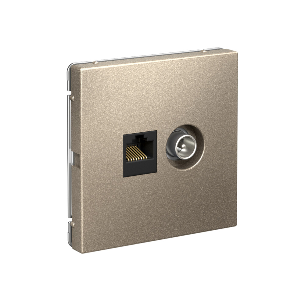 ARTGALLERY розетка двойная ТВ + компьютерная RJ45, кат. 5Е, шампань Systeme Electric GAL000589