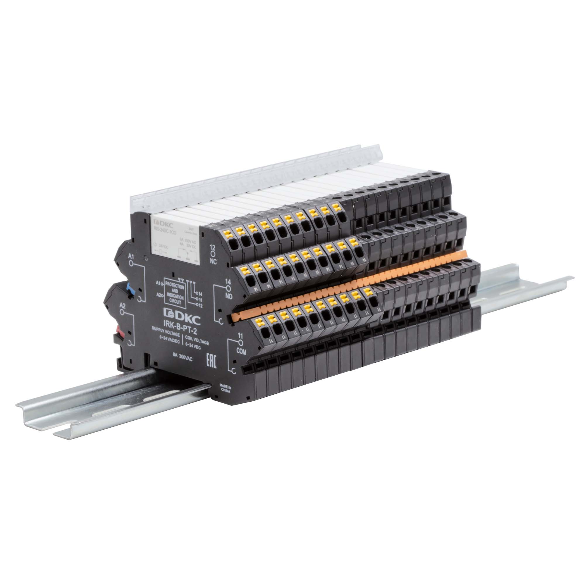 20-ти полюсная шинная перемычка для колодки с винт. клеммами IRK, 36A, 250V, оранжевый цвет DKC IRK-AB-04