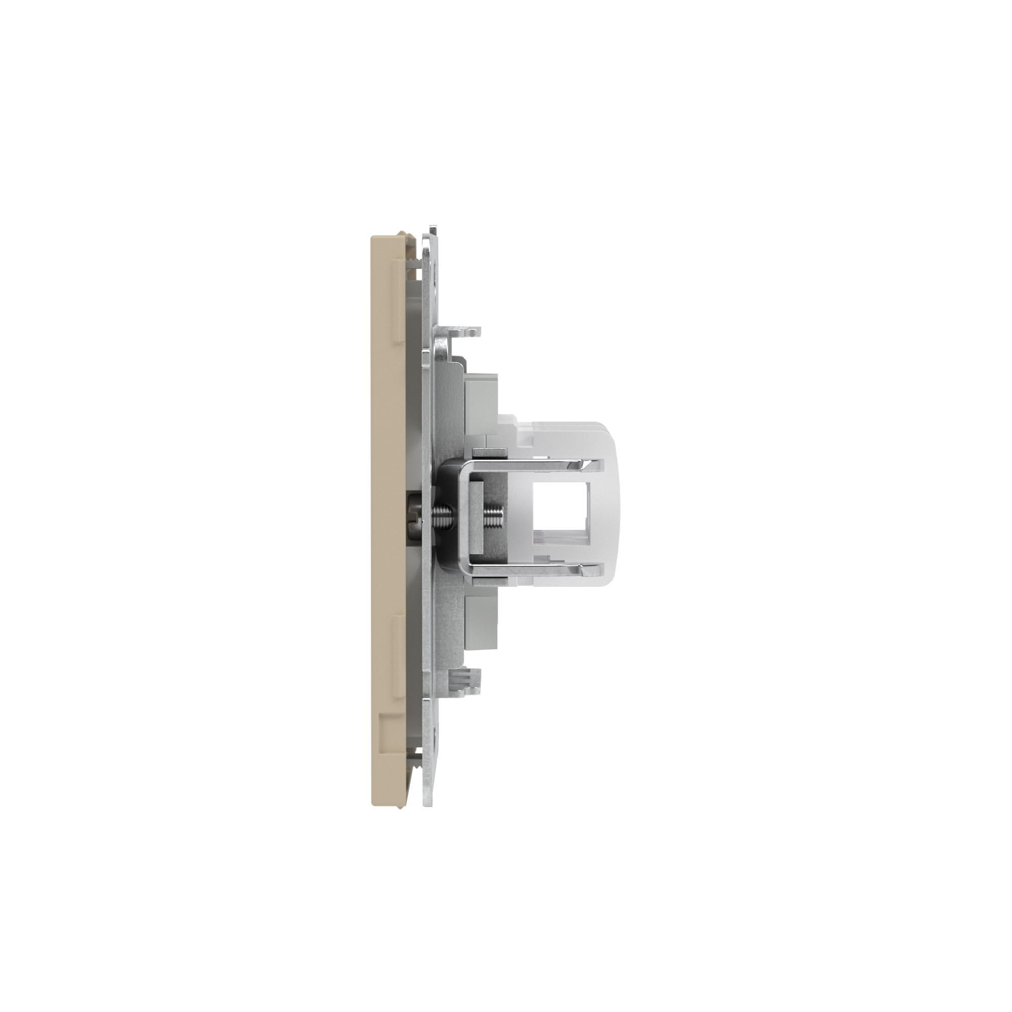 Компьютерная розетка RJ-45 без шторки, кат.5е двойная, KANT, ванильный марципан DKC 7015664