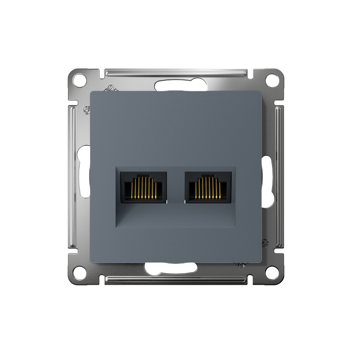 Розетка ATLASDESIGN двойная компьютерная RJ45+RJ45 категория 5E механизм грифель Systeme Electric ATN000785
