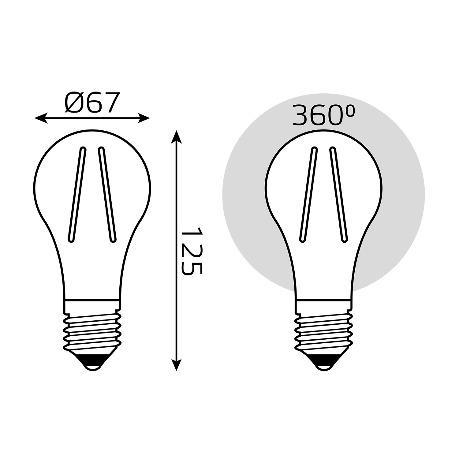 Лампа светодиодная филаментная LED 22 Вт 2100 лм 4100К А70 груша нейтральный E27 AC 220В прозрачная колба Black Filament GAUSS 102902222
