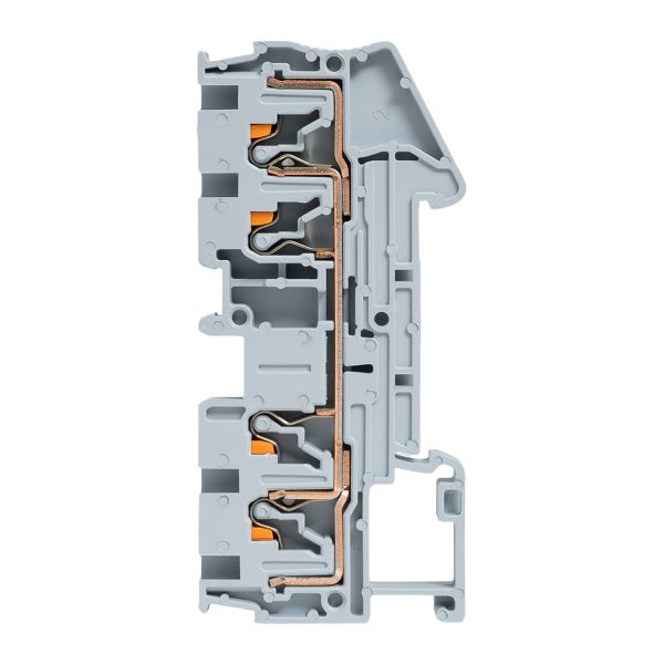 Клеммная колодка пружинная 4 Push-in 4 вывода серая EKF PIT-4-4