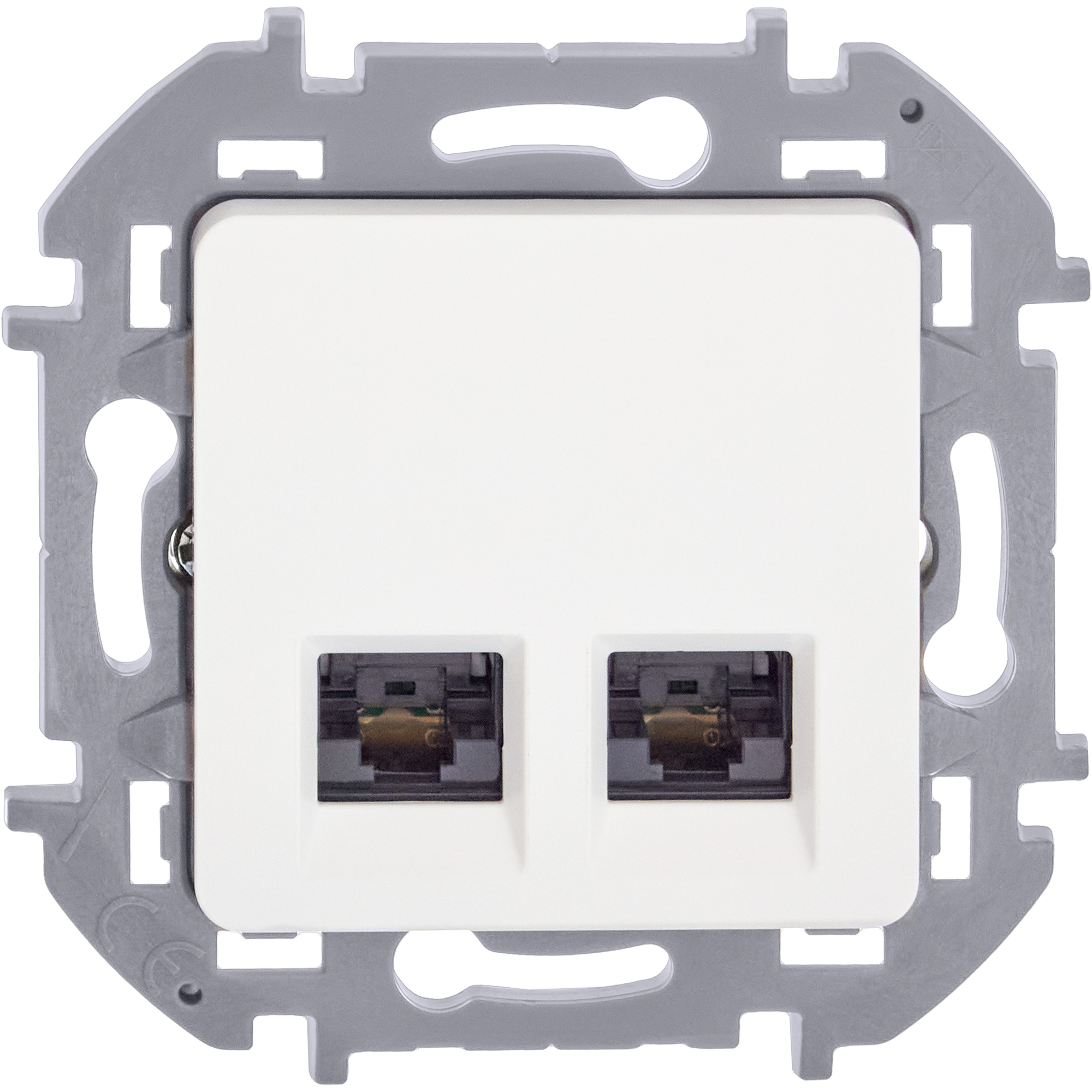 Розетка компьютерная двойная RJ45 категория 5Е UTP белый INSPIRIA IEK 673835