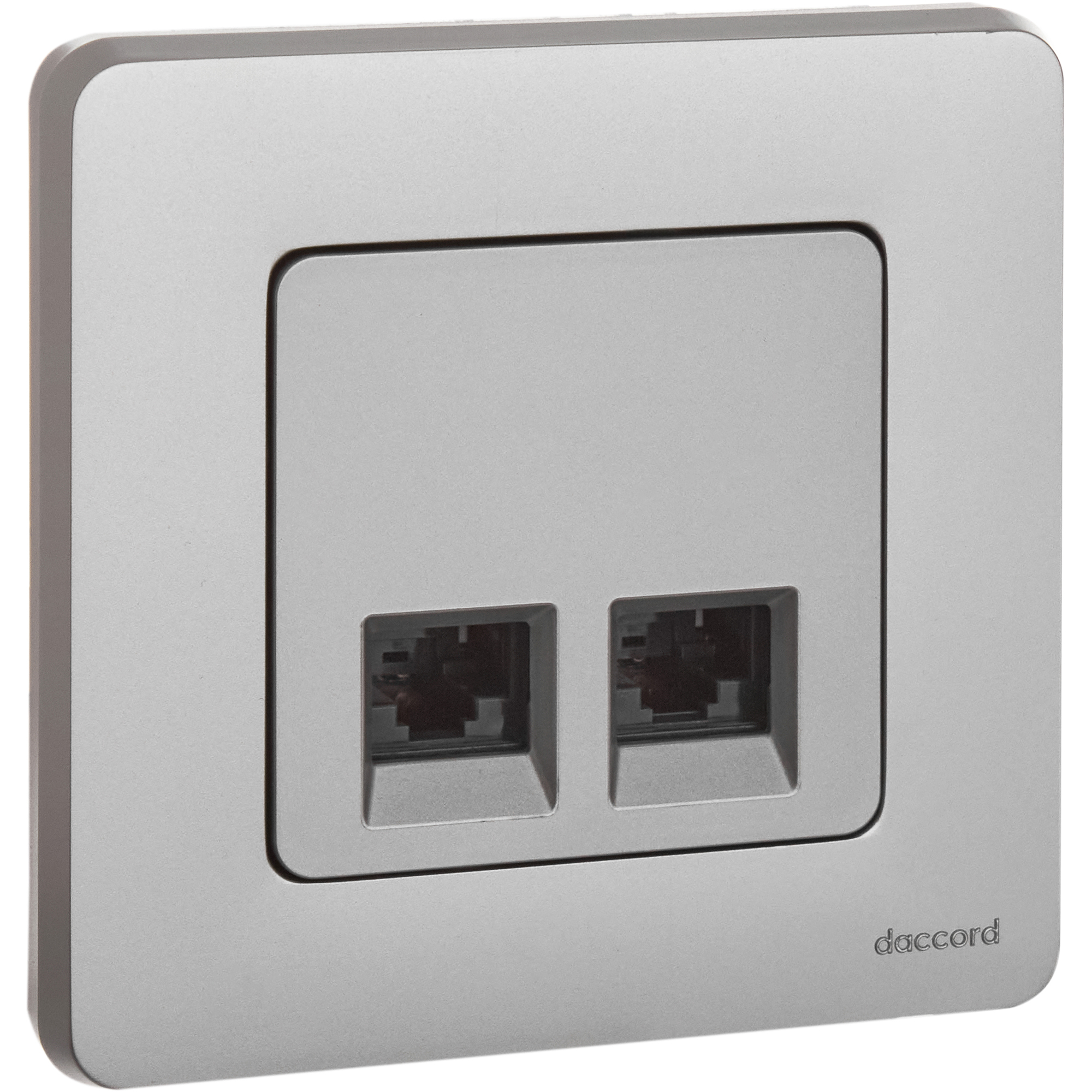 Розетка компьютерная двойная RJ45 категория 6 UTP алюминий INSPIRIA IEK 673842