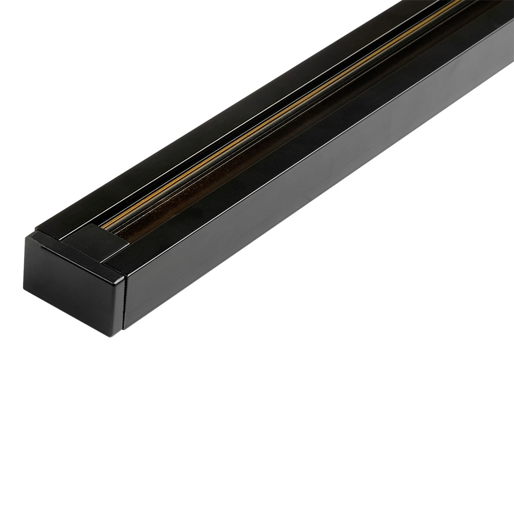 Шинопровод чёрный 1м PTR 1M-BL с токоподводом и заглушкой JazzWay 5026322