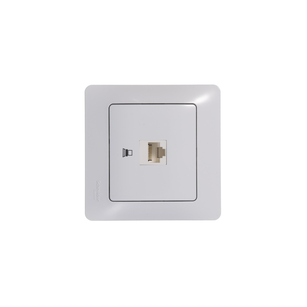 GLOSSA Розетка компьютерная RJ45 категория 5е в рамку белая Systeme Electric GSL000181K
