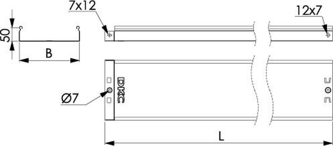 Лоток неперфорированный 100х50х3000 DKC 35022