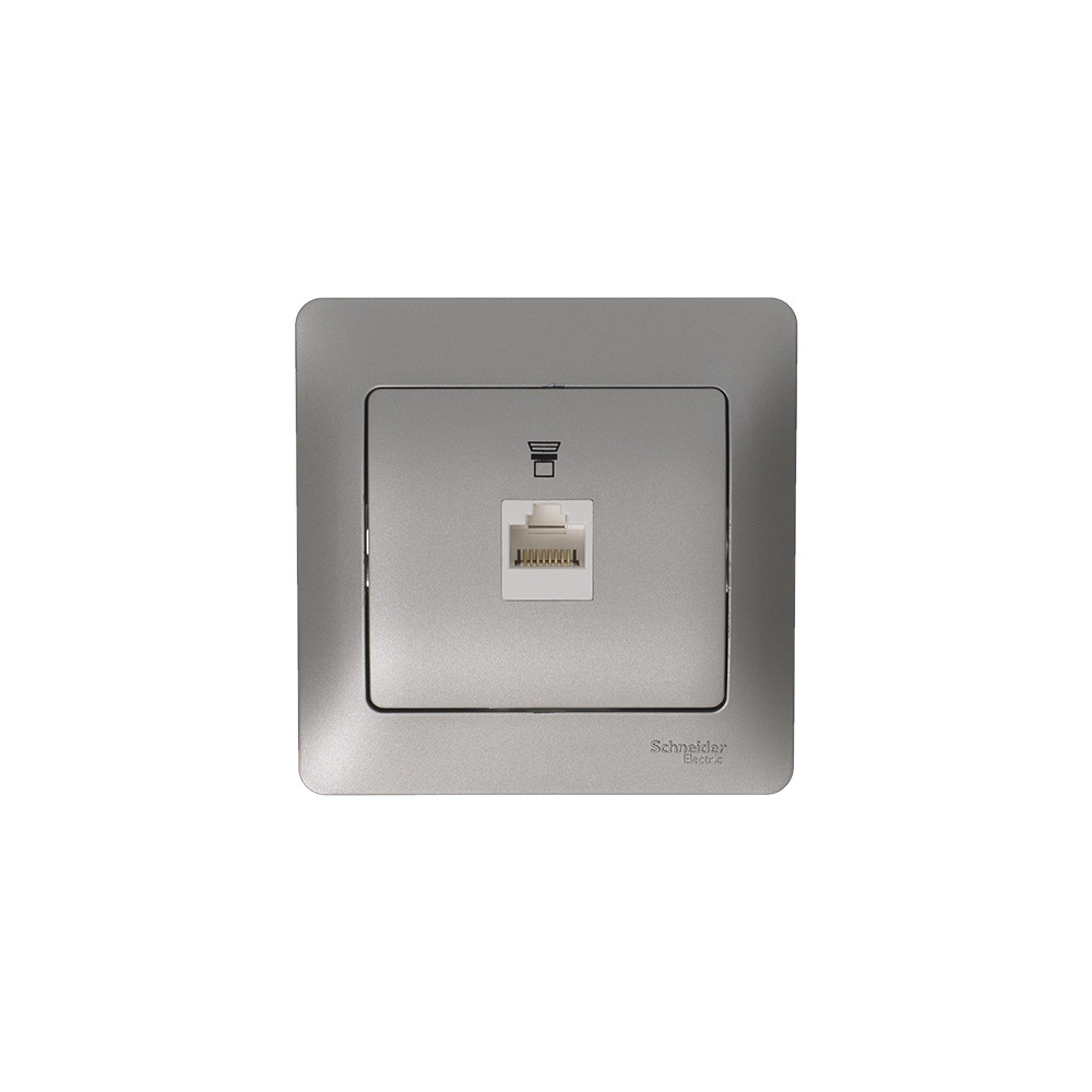GLOSSA Розетка компьютерная RJ45 категория 5E механизм платина Systeme Electric GSL001281K