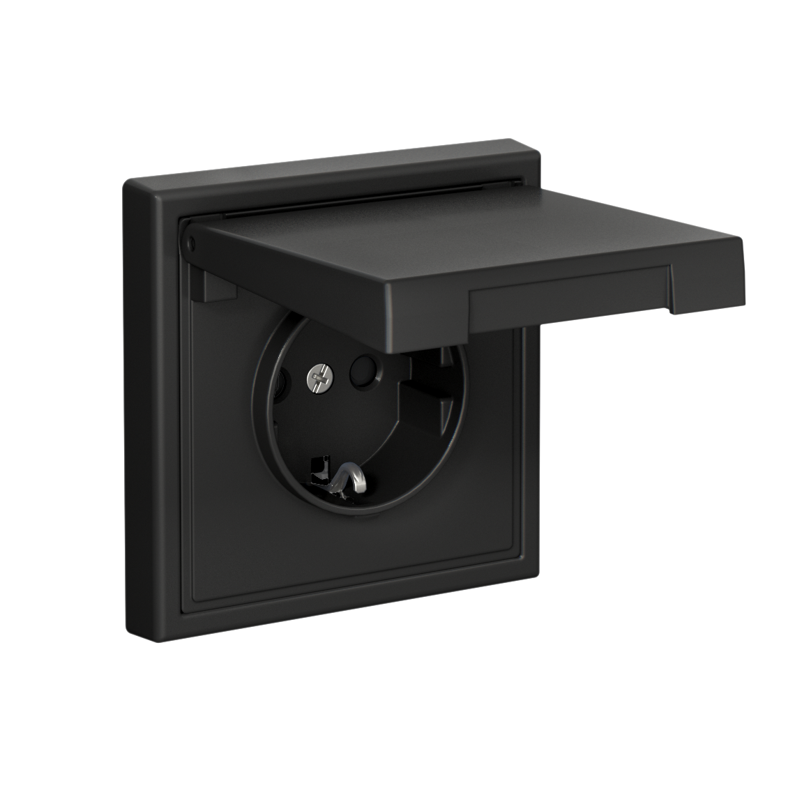 ARTGALLERY РОЗЕТКА с заземл. со шторк. с крышк., 16А, IP20,  механизм, быстрозажимные клеммы, базальт Systeme Electric GAL001446S