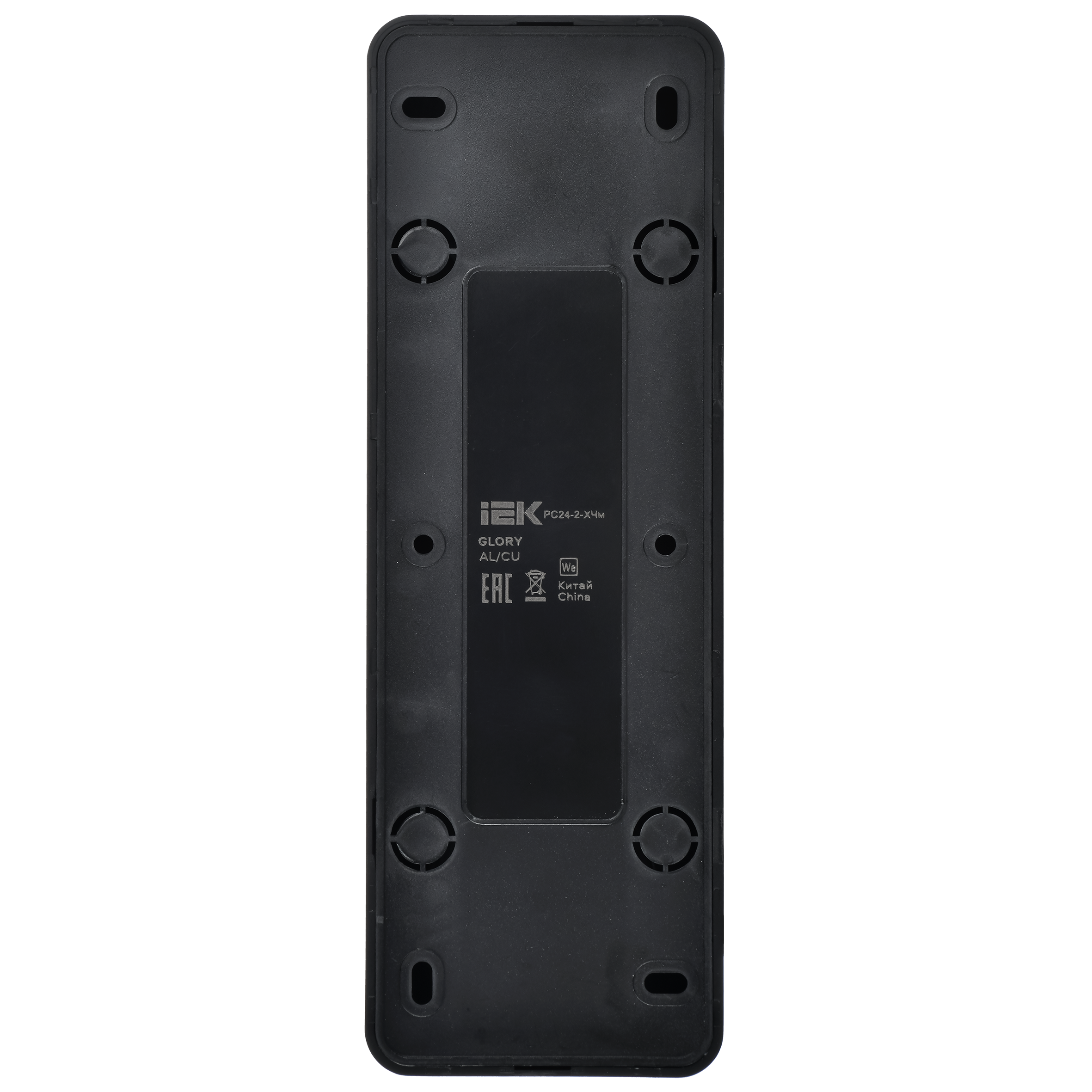 GLORY Розетка 4-местная для открытой установки без заземления без защитных шторок 10А РС24-2-ХЧм черный матовый IEK ERH40-K02M-10