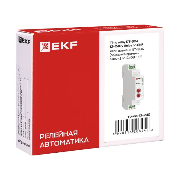 Реле времени RT-SBA (задержка времени включ.) 12-240В EKF rt-sba-12-240