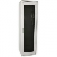Шкаф напольный 19' SZBD 28U 1341x600х1000мм стеклянная дверь в стальной раме ручка с замком с трехточечной фиксацией серый (разобранный) ZPAS WZ-SZBD-074-G7AA-11-0000-011 32135-НЛК