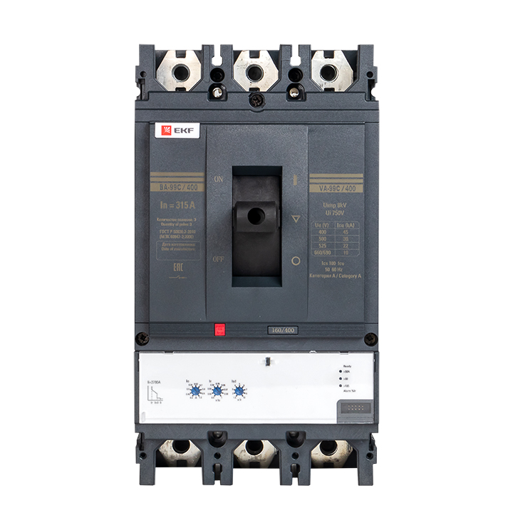 Выключатель автоматический трехполюсный ВА-315А 45кА ВА-99С/400 EKF mccb99C-400-315