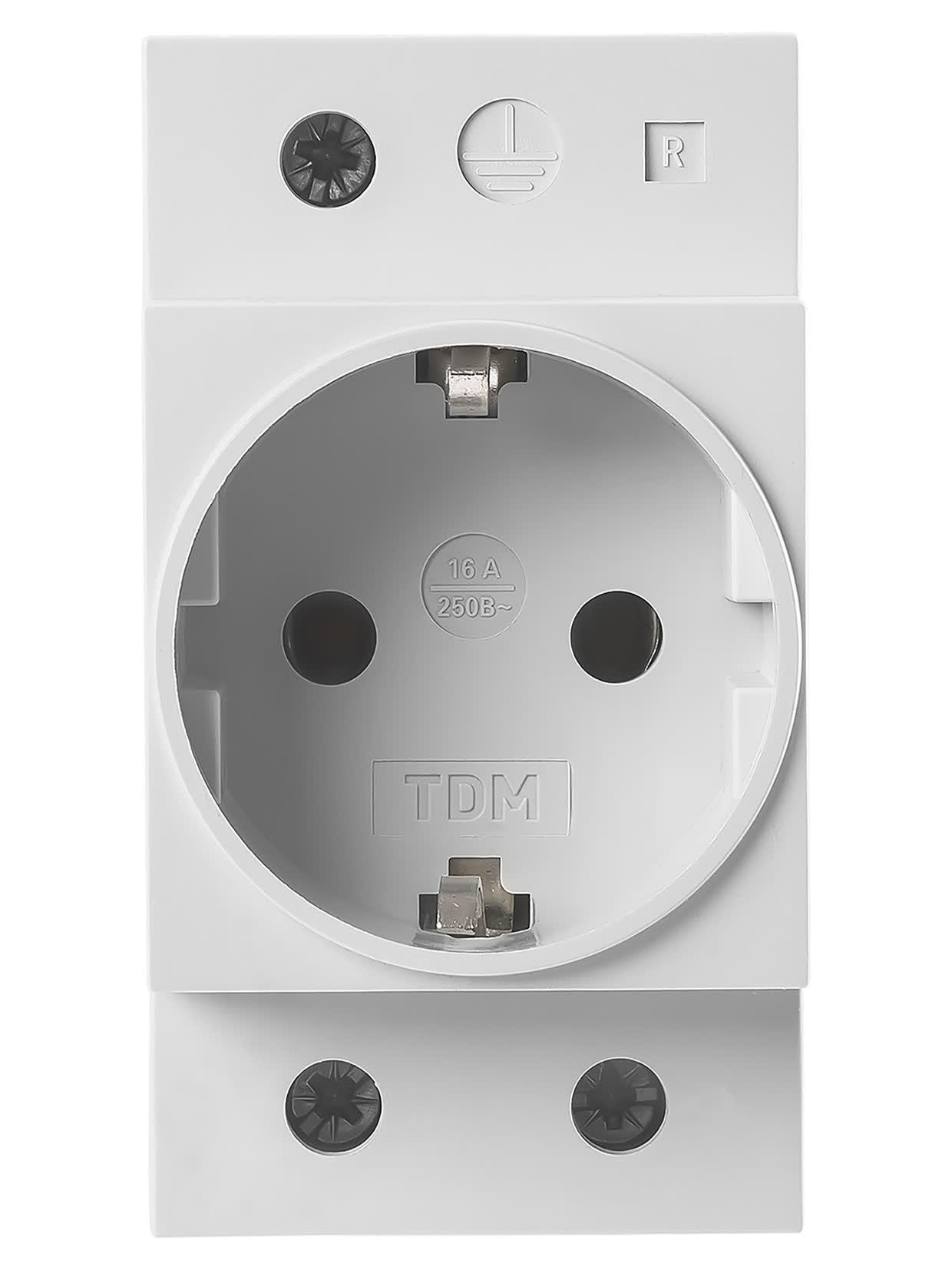 Розетка с заземляющим контактом РАр10-3-ОП Shuko TDM ELECTRIC SQ0209-0001
