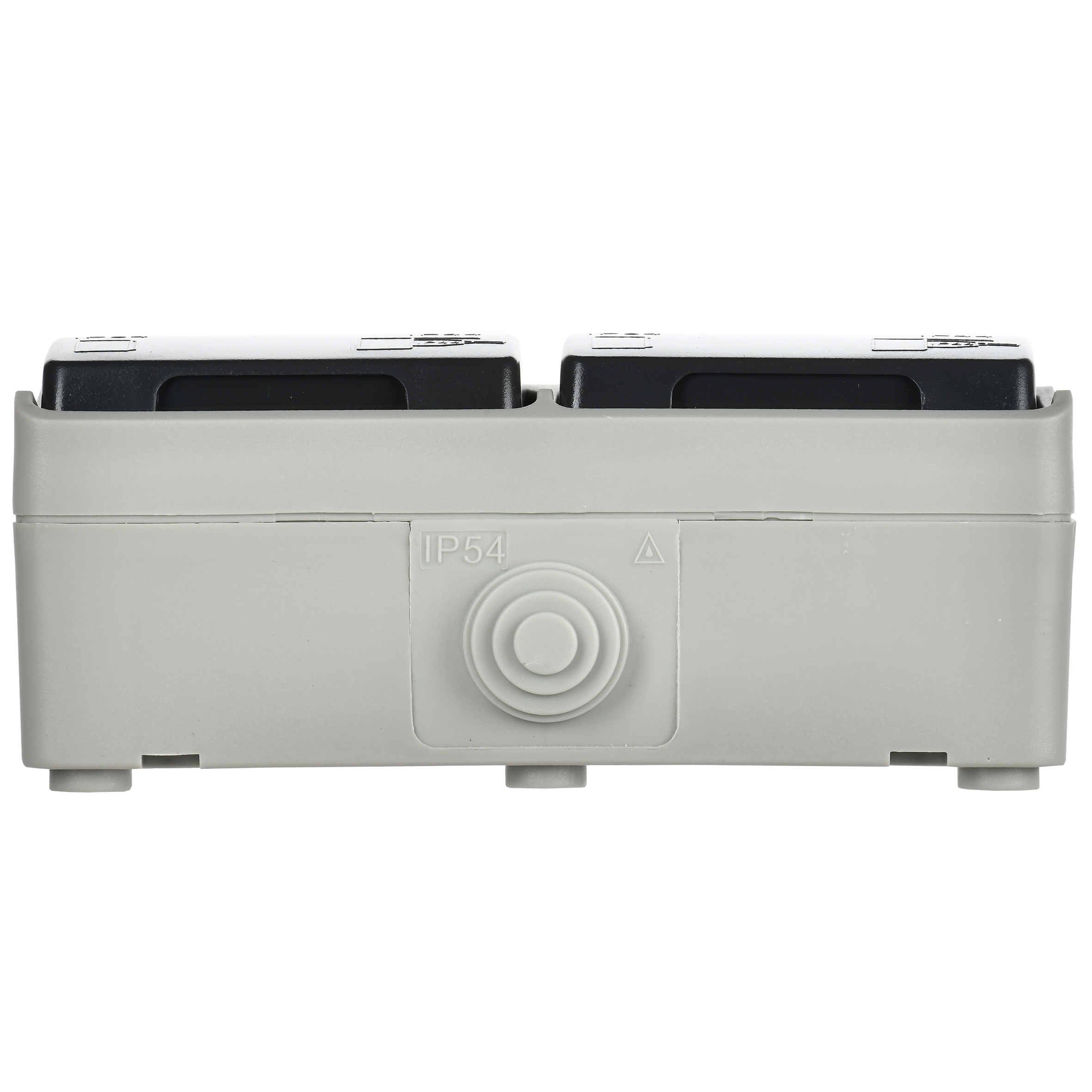 ФОРС Розетка двойная наружная с заземлением с крышкой IP54 IEK ERS22-K03-16-54-DC